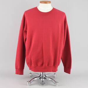 Vintage Lee Red Heavyweight Cotton Sweatshirt, Unisex Large - XL